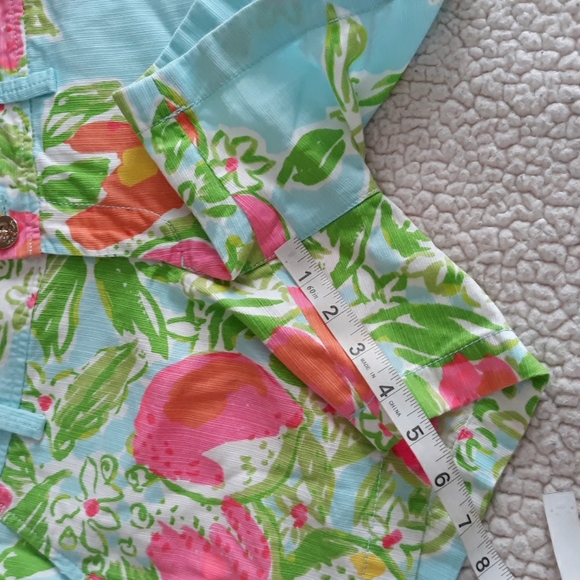 Lilly Pulitzer The Callahan Short Size 2 Pool Blue Pink Lemonade Floral - Picture 9 of 15